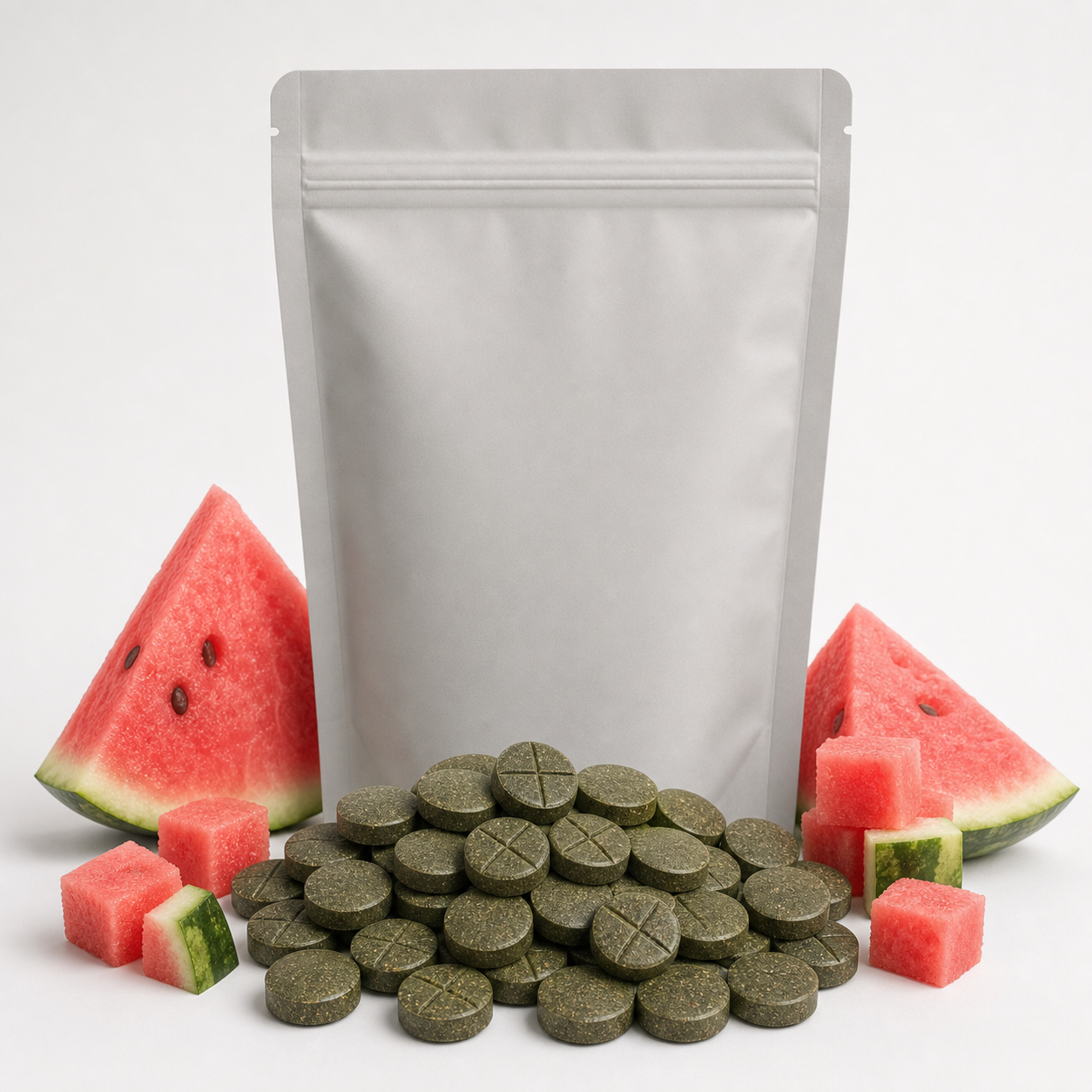 3M Pink Watermelon tablets with gray bulk pouch