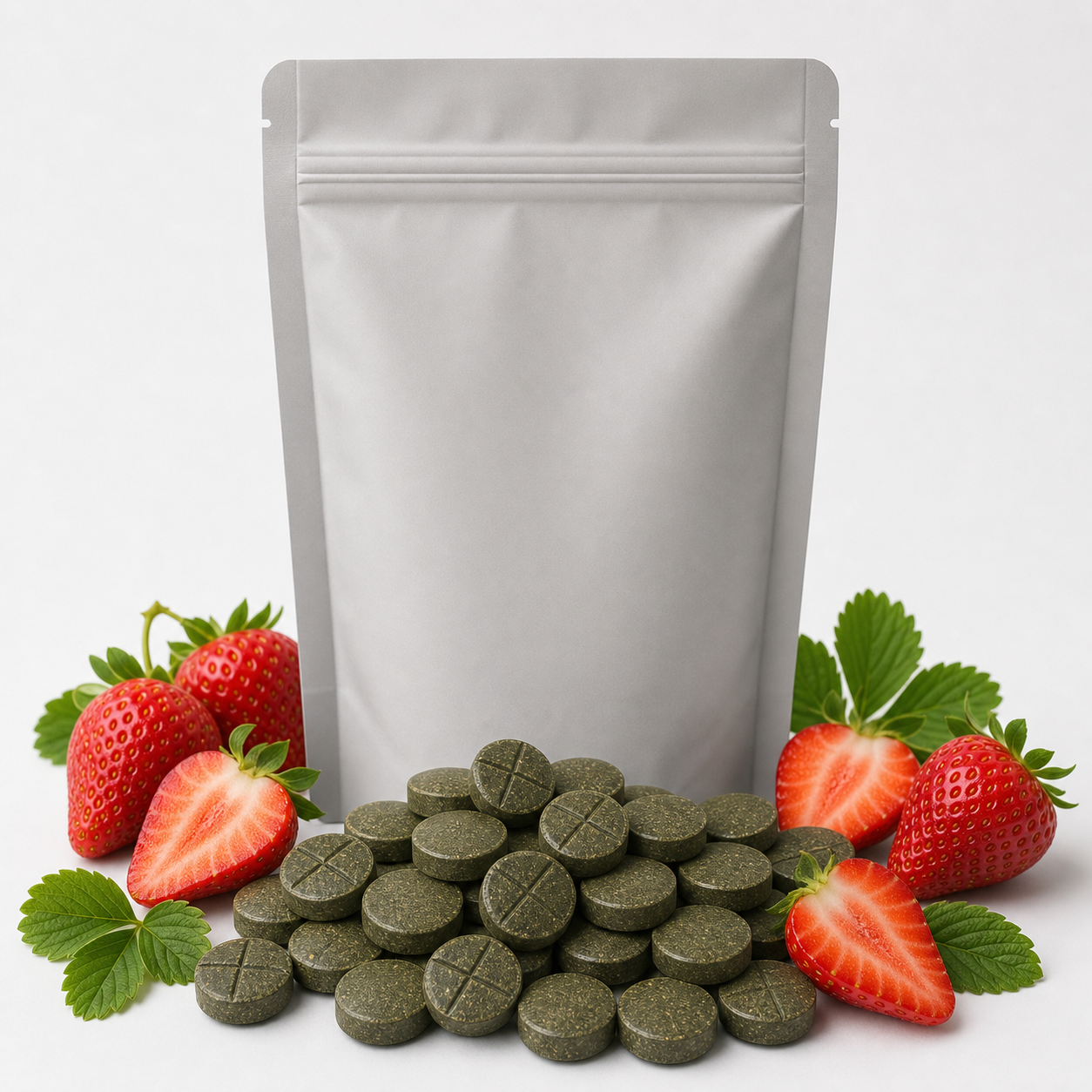 3M Strawberry tablets with gray bulk pouch